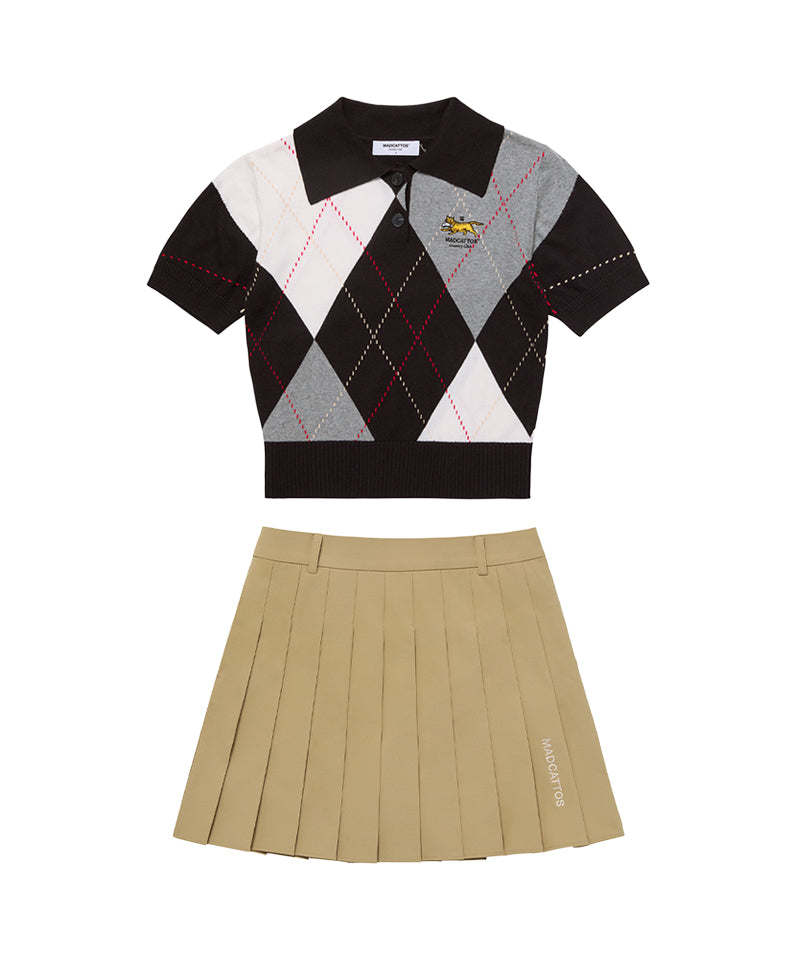 MCC Women's Argyle S/S Sweater + Classic Pleats Skort
