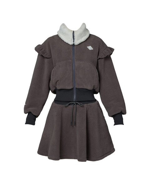 J.Jane Fleece Frill zip-up set - Gray