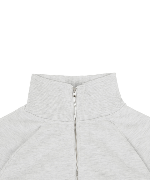 Logo Embroidered Half-zip Sweatshirt -Snow Gray