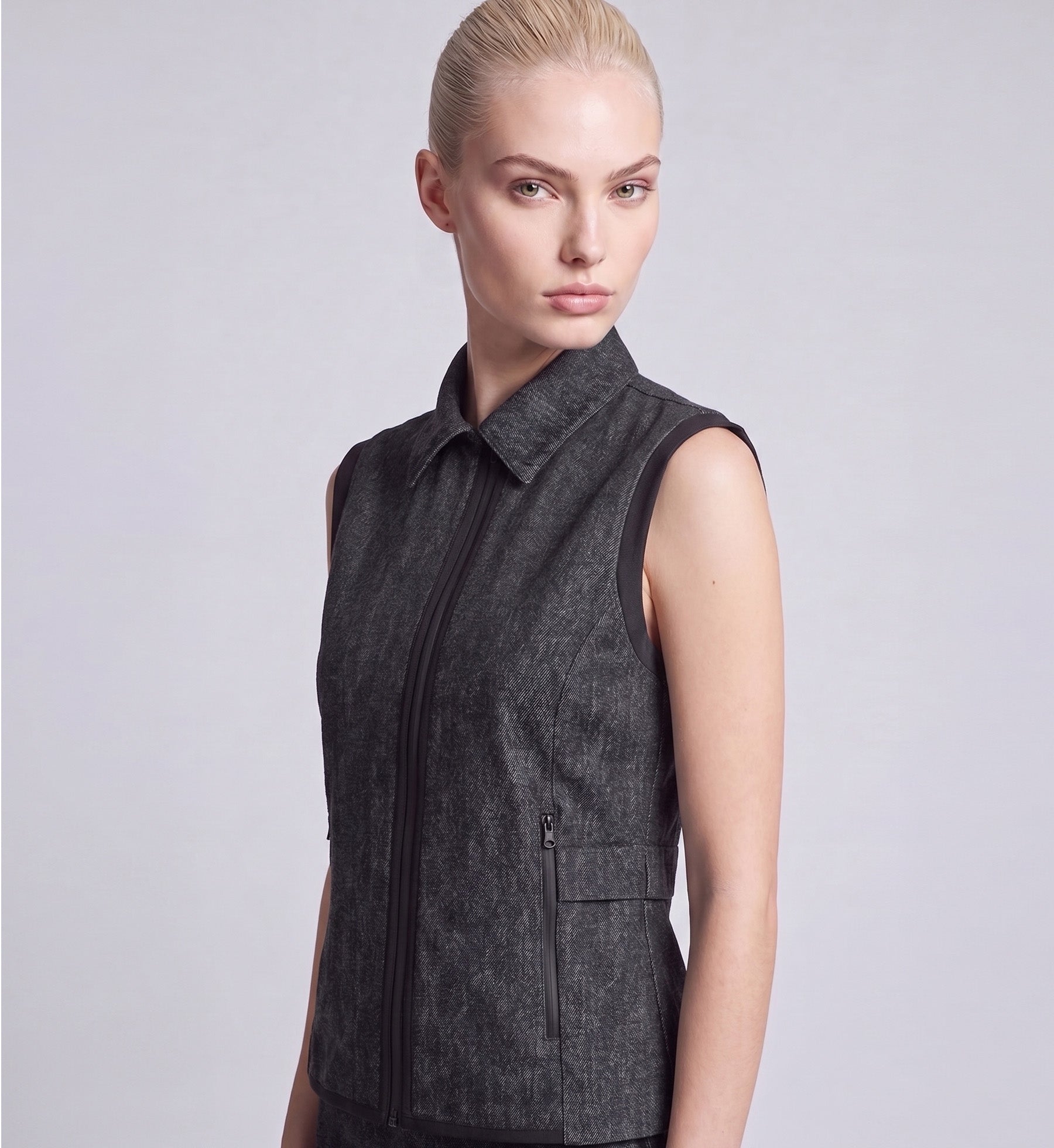 Amazing Cre Women's Engineered Indigo Vest - Grey