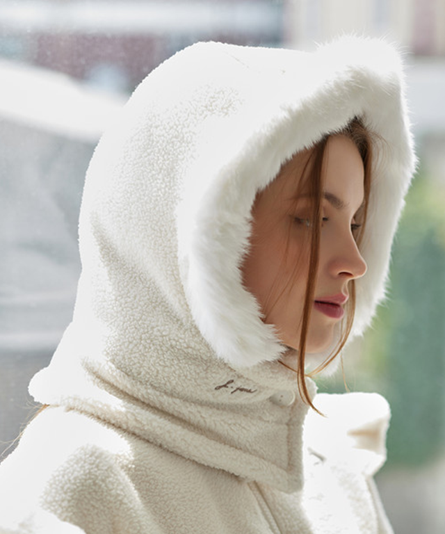 [Season End] J.Jane Fur Fleece Balaclava - Ivory