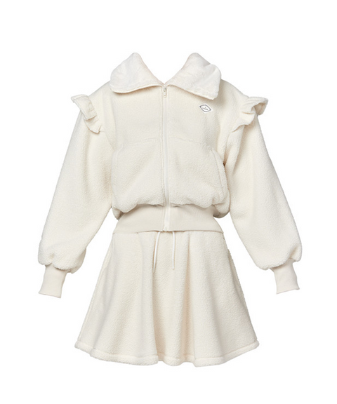 J.Jane Fleece Frill zip-up set - Ivory