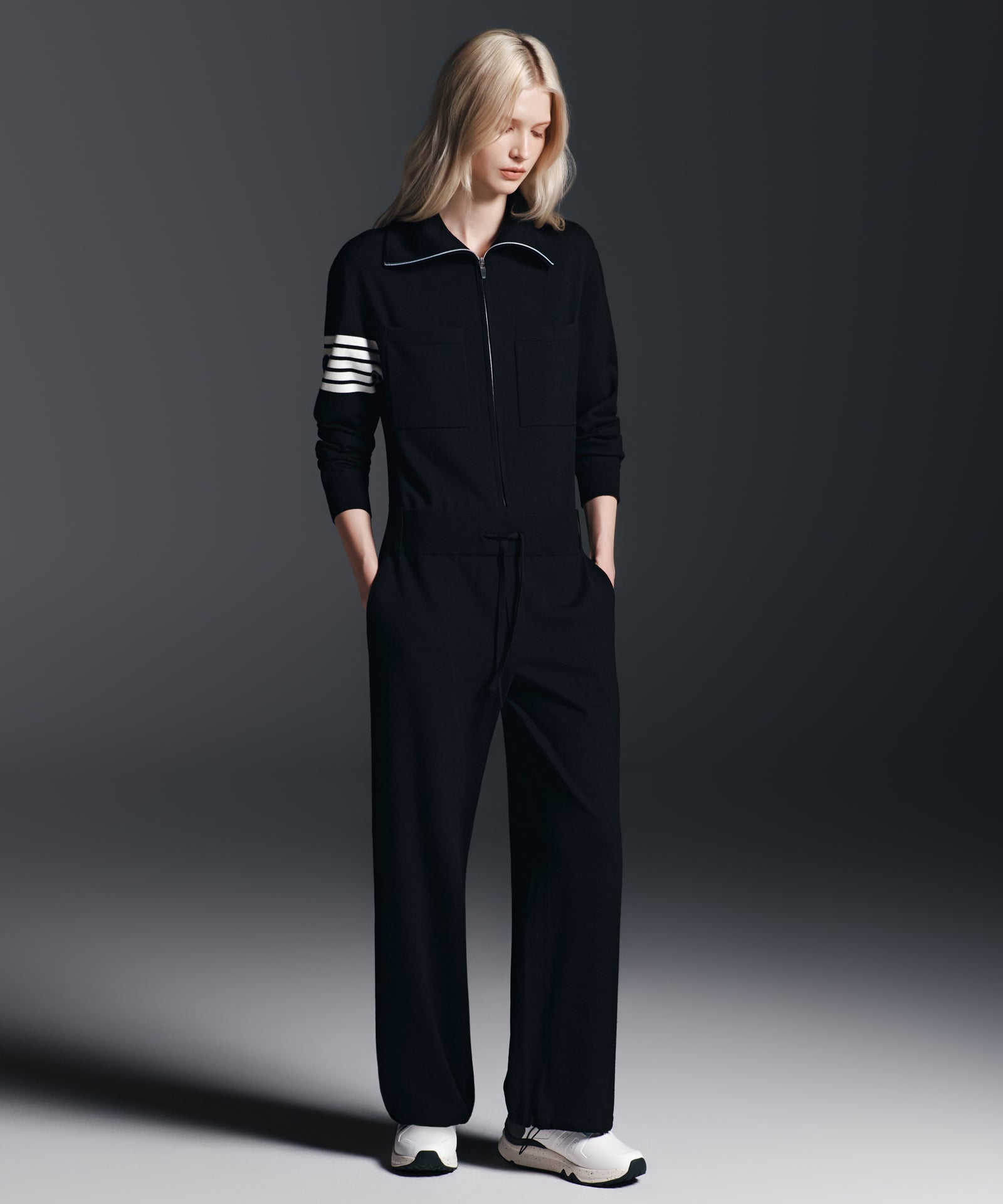 Amazing Cre Women's Ghost Sweater Jumpsuit - Black