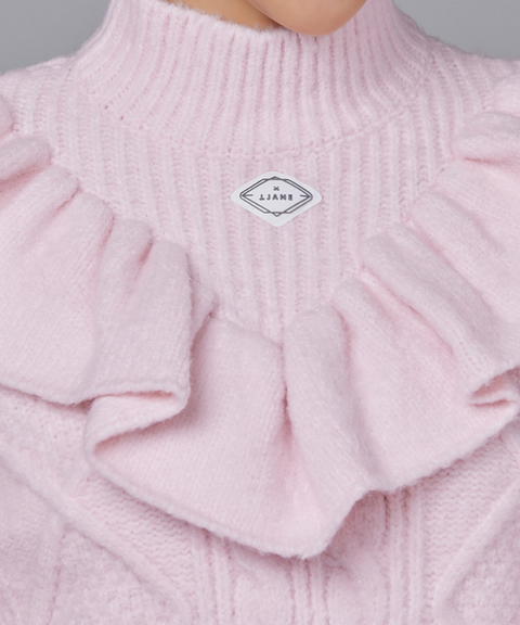 J.Jane Pastel Frill Knit Sweater - Light Pink