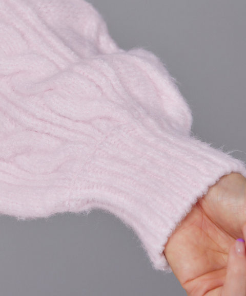 J.Jane Pastel Frill Knit Sweater - Light Pink