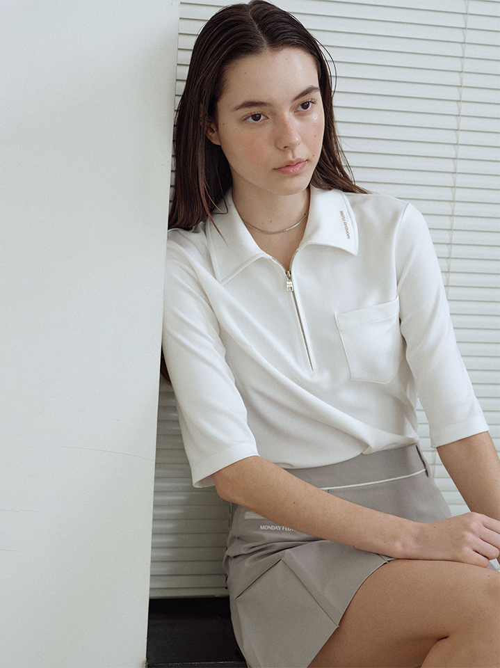 Monday Flow Essential Half Sleeve Top - White