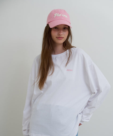 Logo Embroidered Ball Cap Bubble Pink