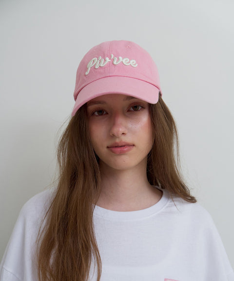 Logo Embroidered Ball Cap Bubble Pink