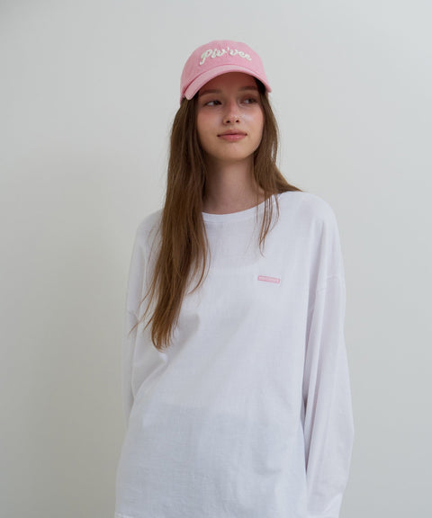 Logo Embroidered Ball Cap Bubble Pink