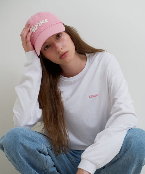 Logo Embroidered Ball Cap Bubble Pink