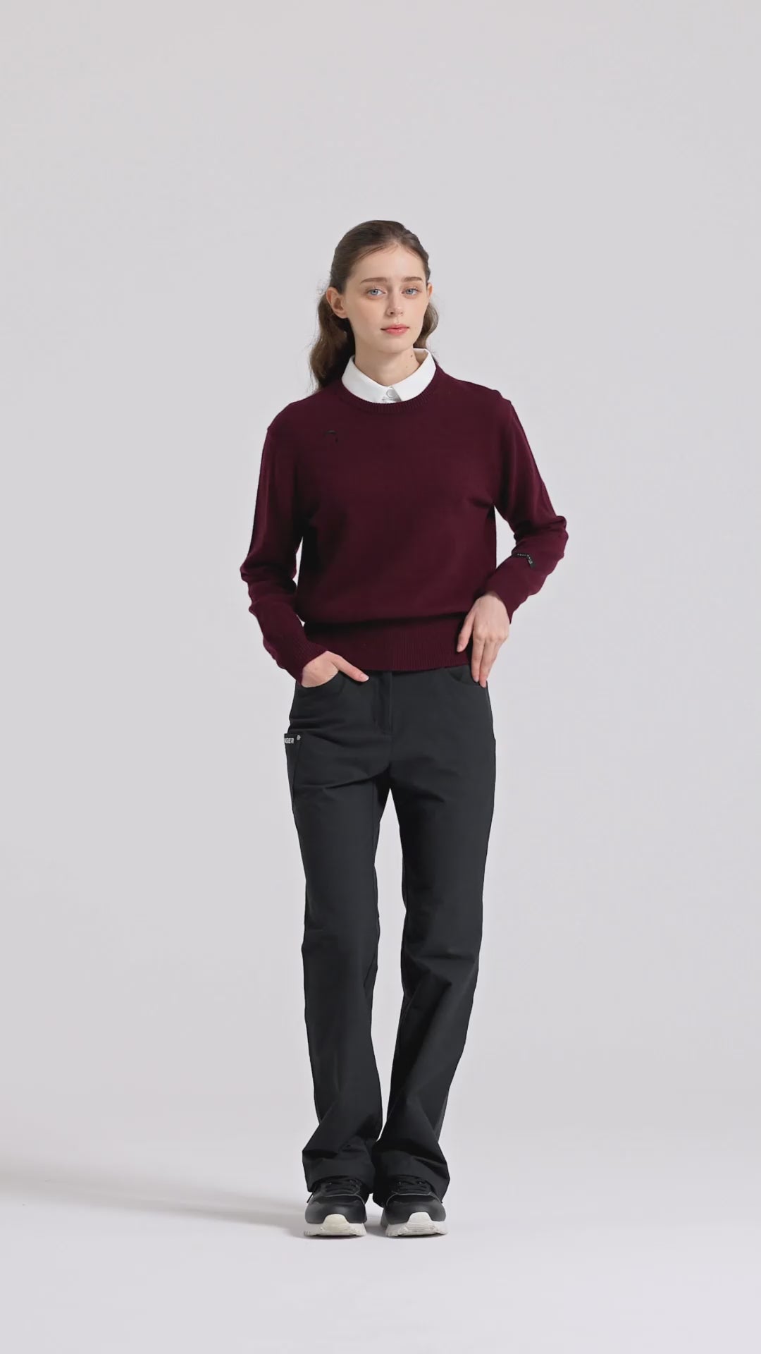 Challenger Women's Cotton-Touch High-Waisted Bootcut Pants - Black video