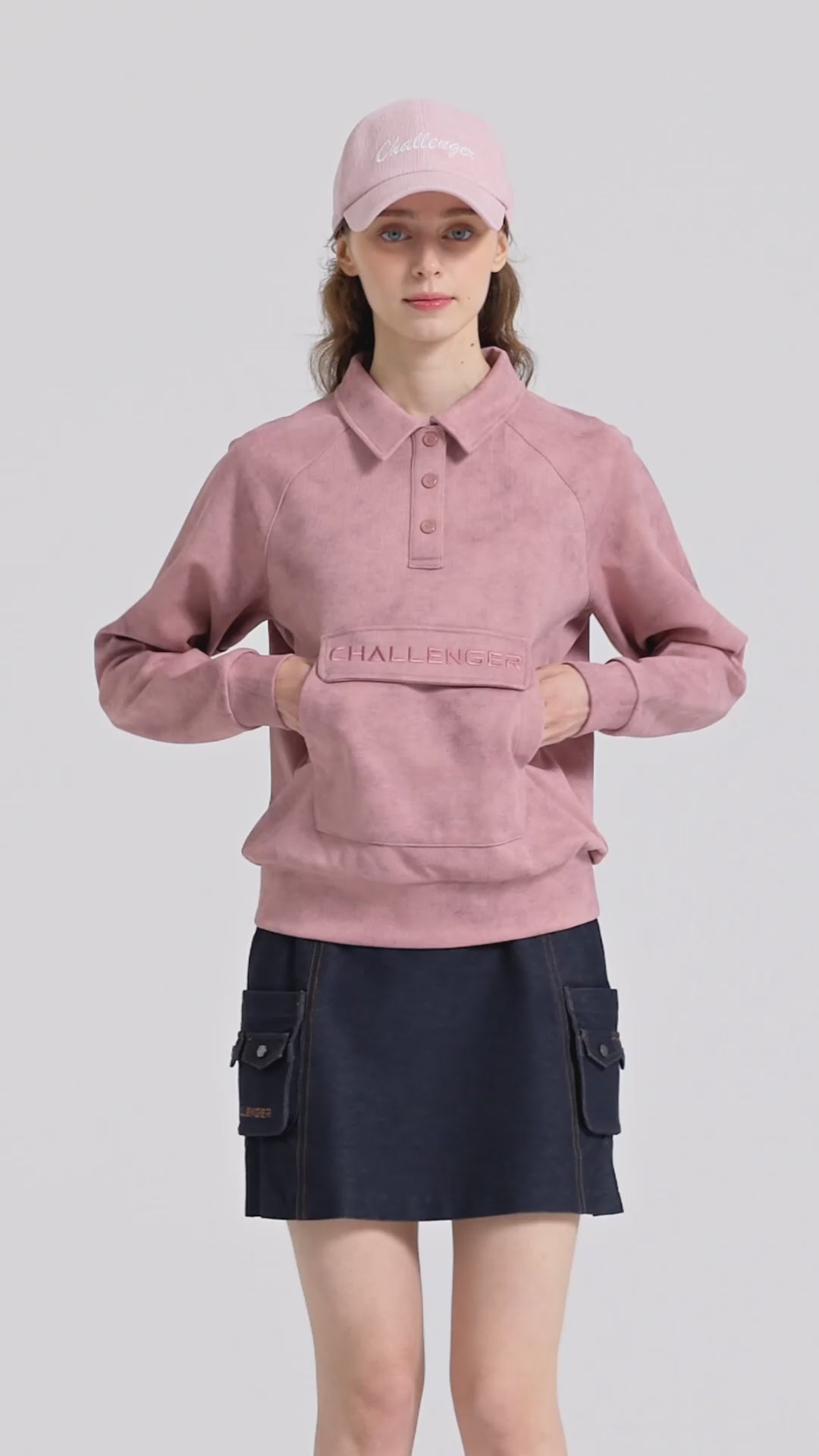 Challenger Women's Coreflex Ombre Collar Long Sleeve T-shirt - Indie Pink video
