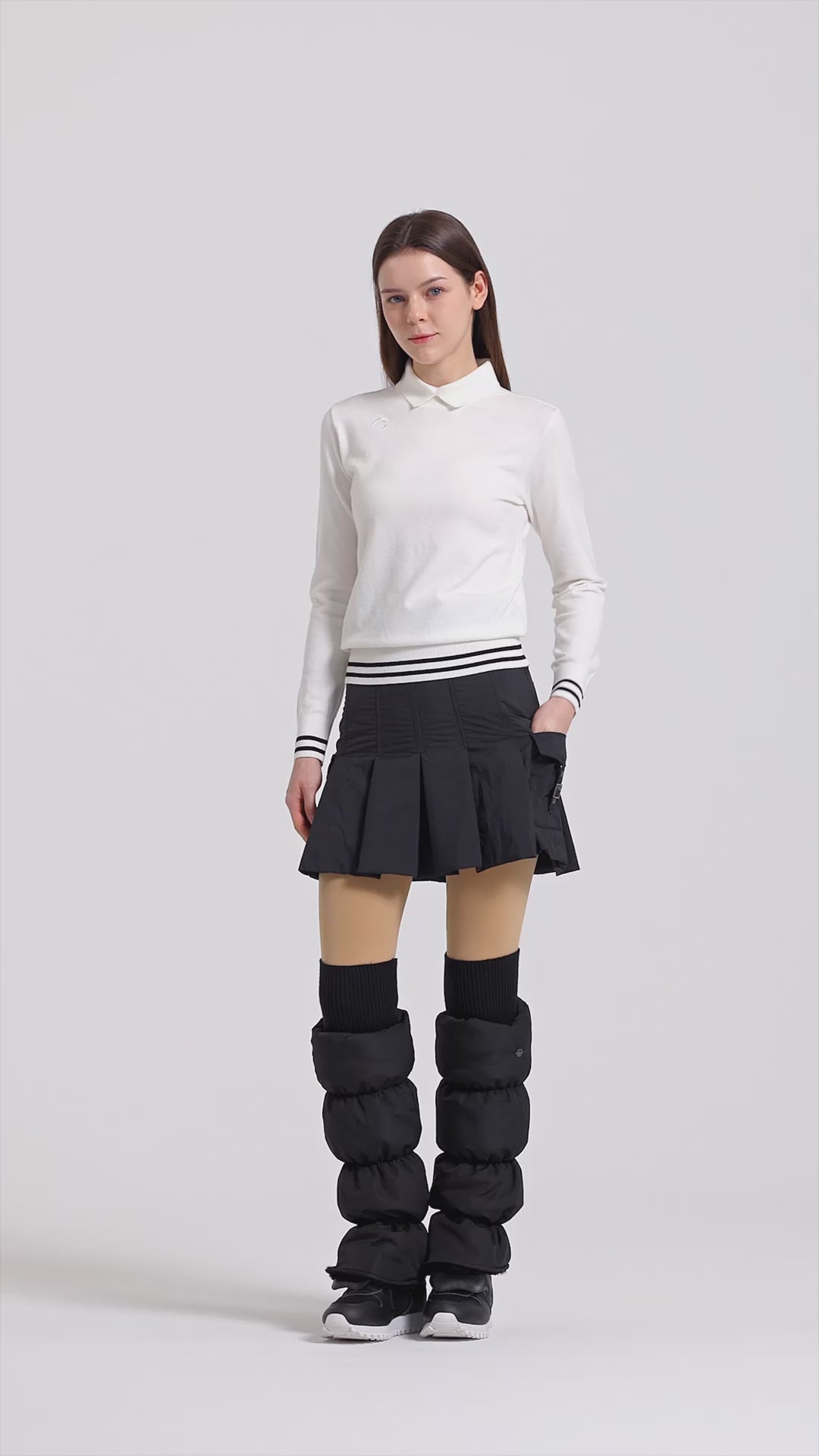 Challenger Women's Cargo Pocket Pleats Padded Culottes - Black video