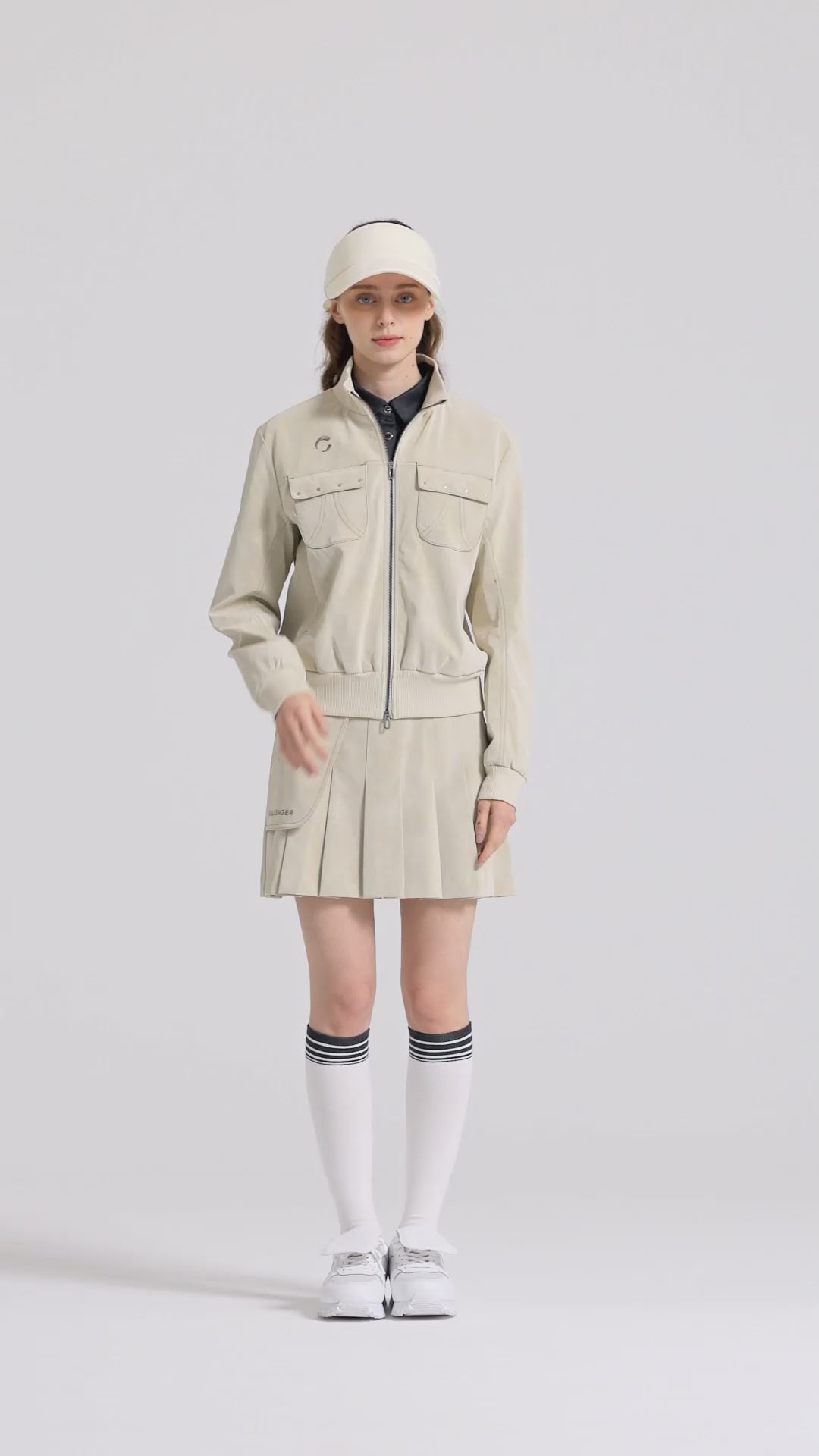 Challenger Women's Suede Asymmetrical Pocket Culottes - Light Beige video