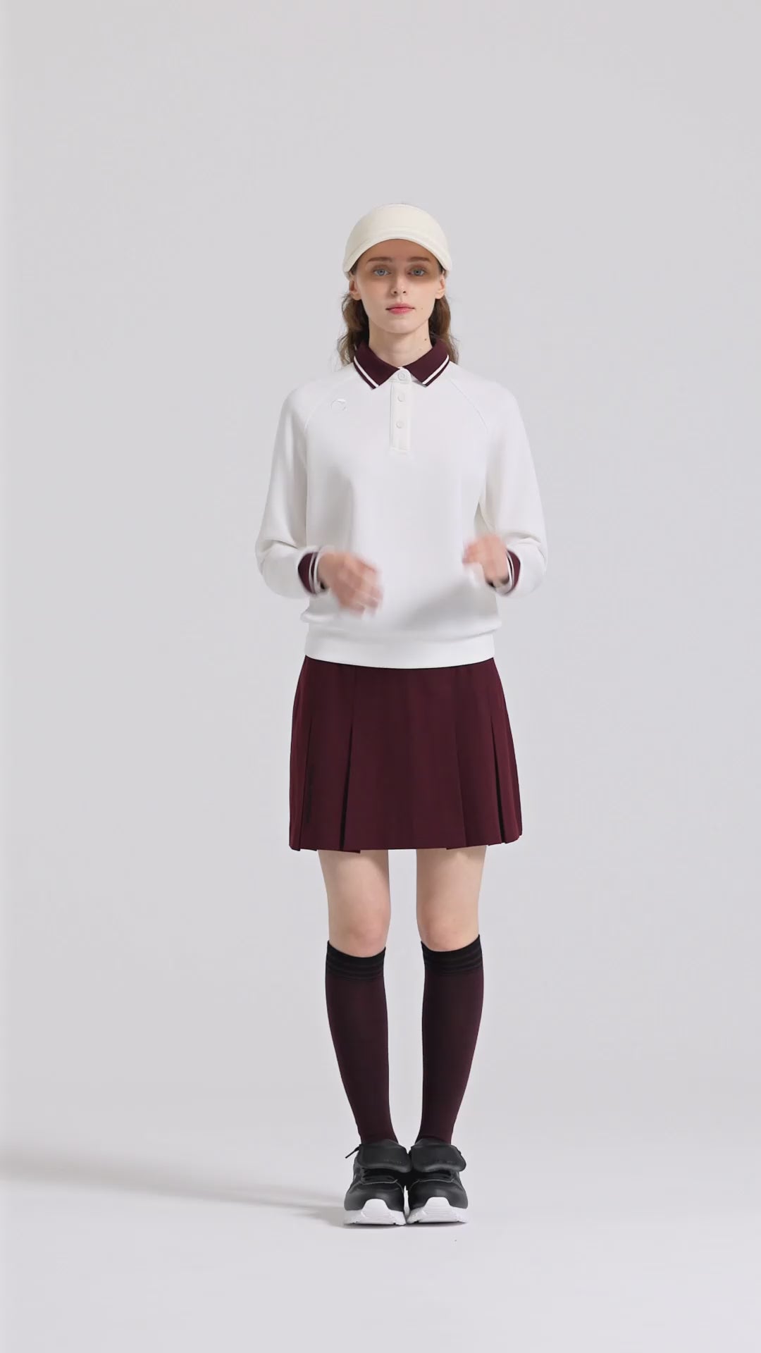 Challenger Women's One-Point Pleated A-Line Culottes - Wine video
