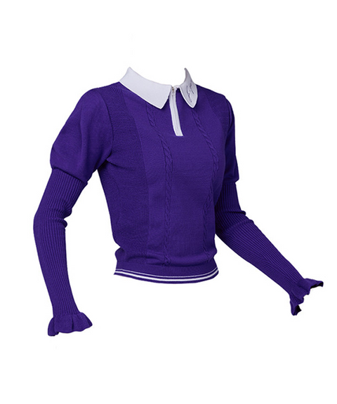 J.Jane Puff Sleeve Collar Knit - Purple