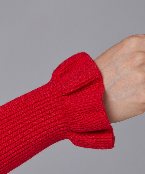 J.Jane Puff Sleeve Collar Knit - Red