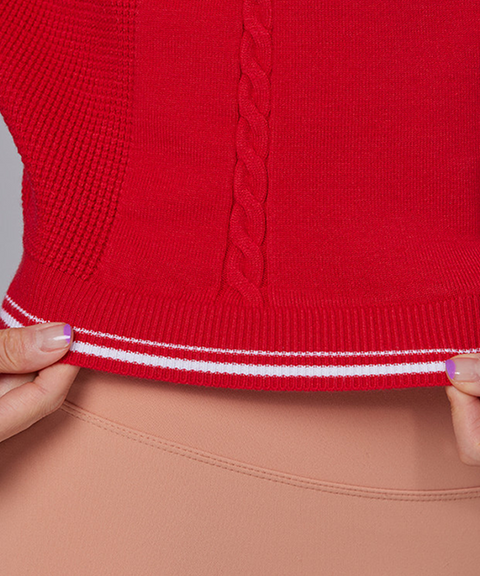 J.Jane Puff Sleeve Collar Knit - Red