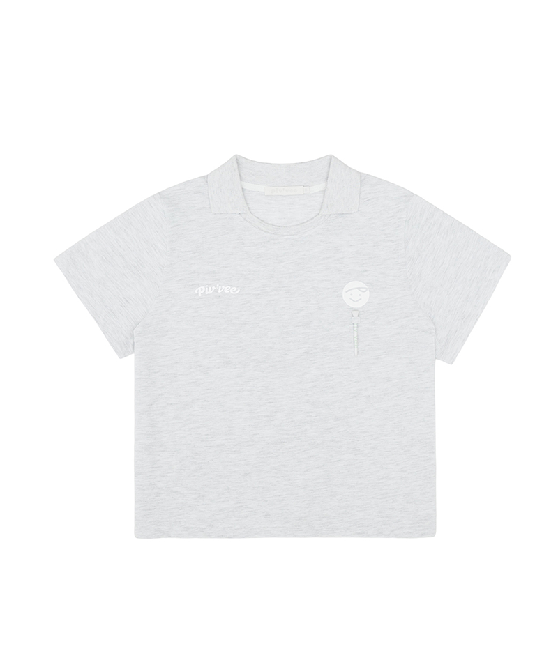 Piv'vee Tee Holder Collar T-shirt Snow Gray
