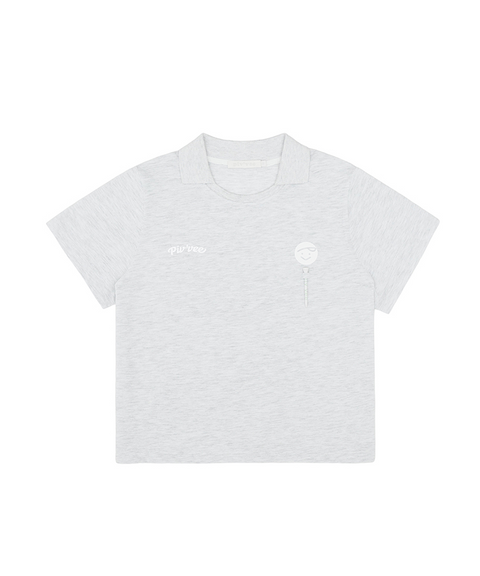 Piv'vee Tee Holder Collar T-shirt Snow Gray