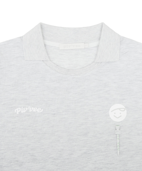 Piv'vee Tee Holder Collar T-shirt Snow Gray