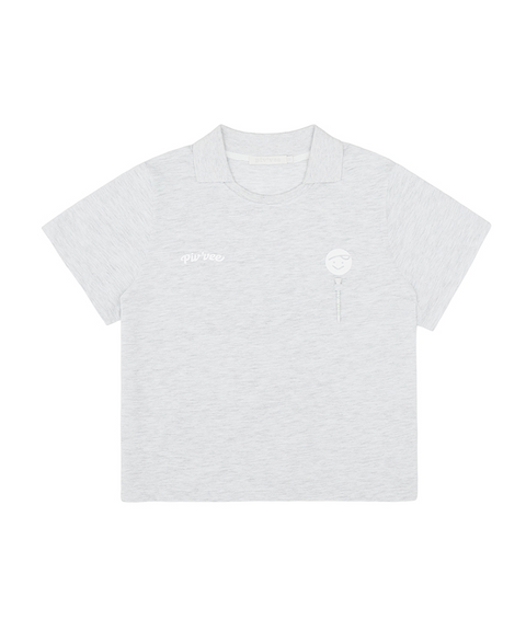 Piv'vee Tee Holder Collar T-shirt Snow Gray