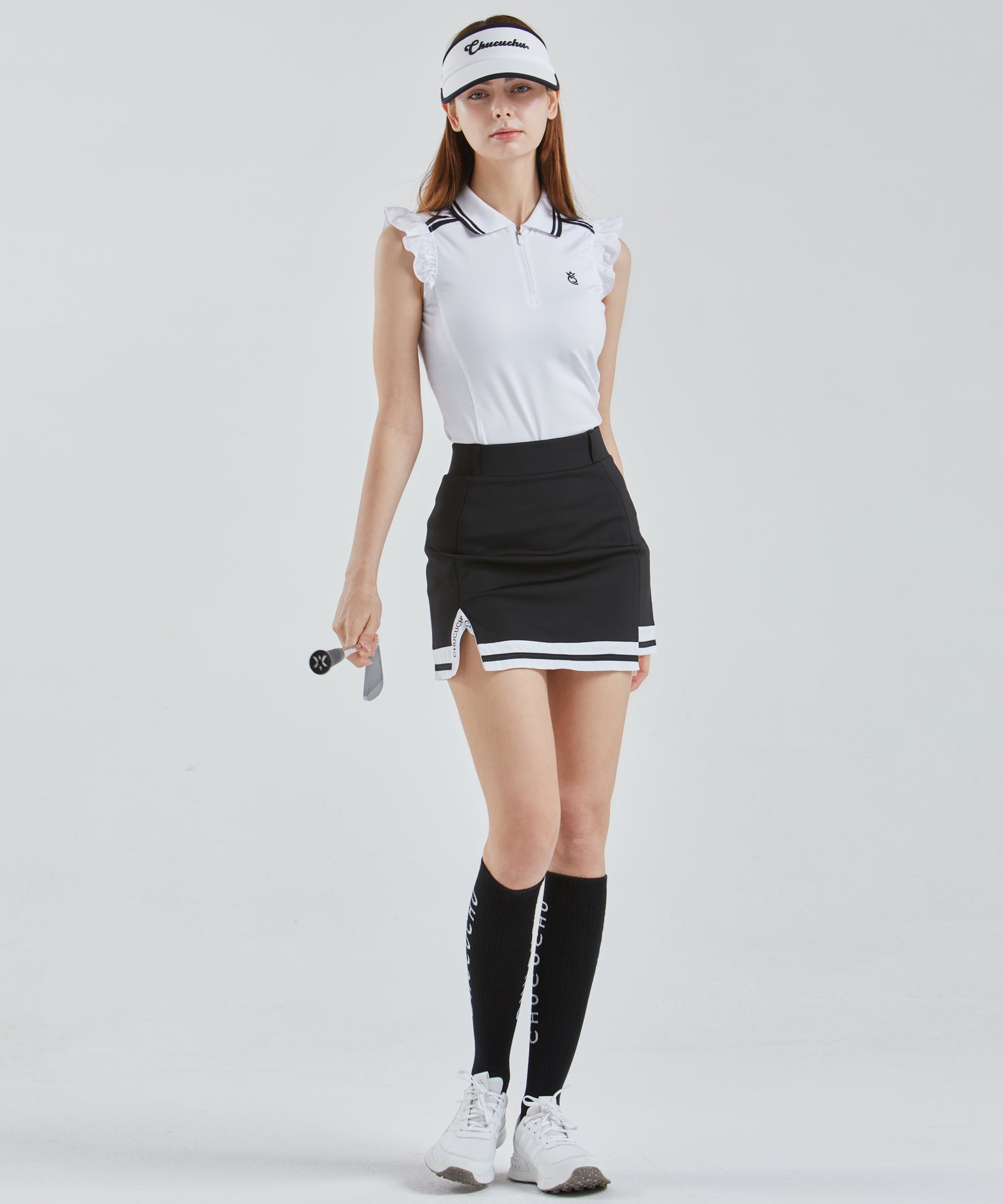 CHUCUCHU Swing Slit Skirt - Black