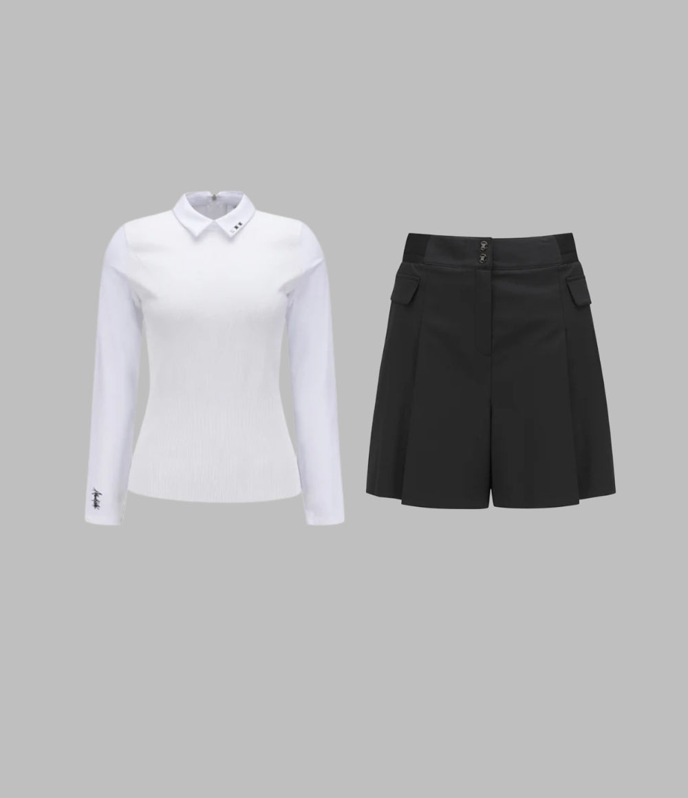 ANEW SP Hybrid Long T-Shirt & SM Pleated Half Pants Set