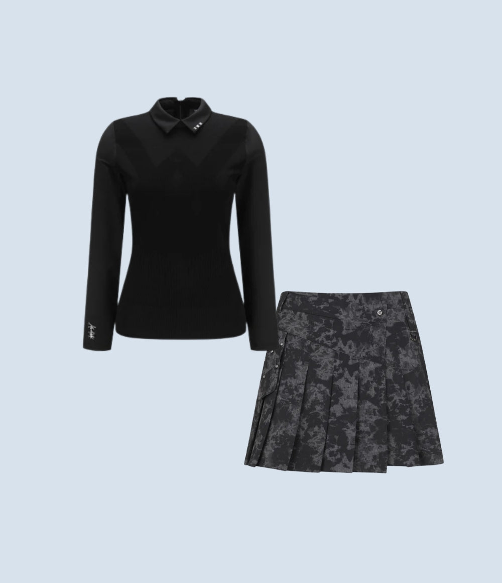 ANEW SP Hybrid Long T-Shirt & SP All Over Pleated Skirt Set
