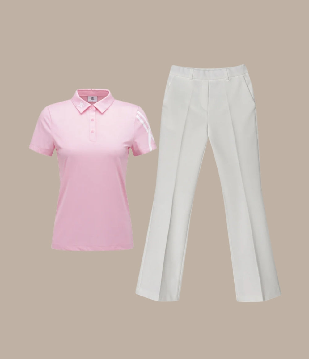 GG Short Sleeve T-Shirt & High Waisted Bootcut Pants Set