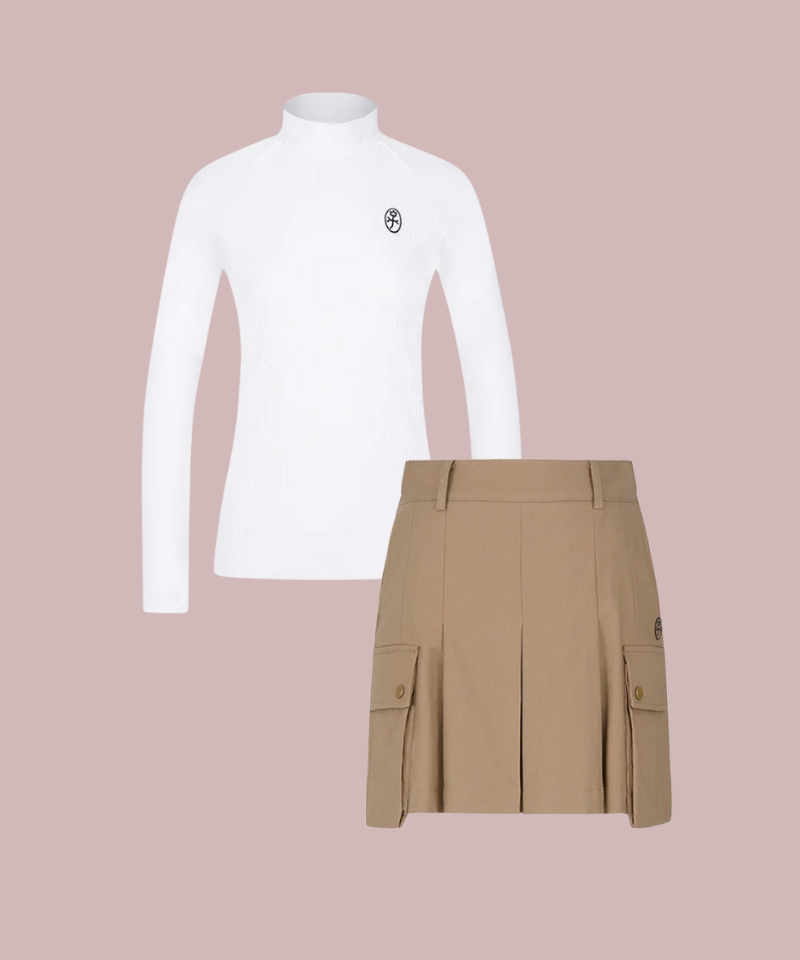 Set9 Basic Golf shirt & Cotton Blend Casual Culottes
