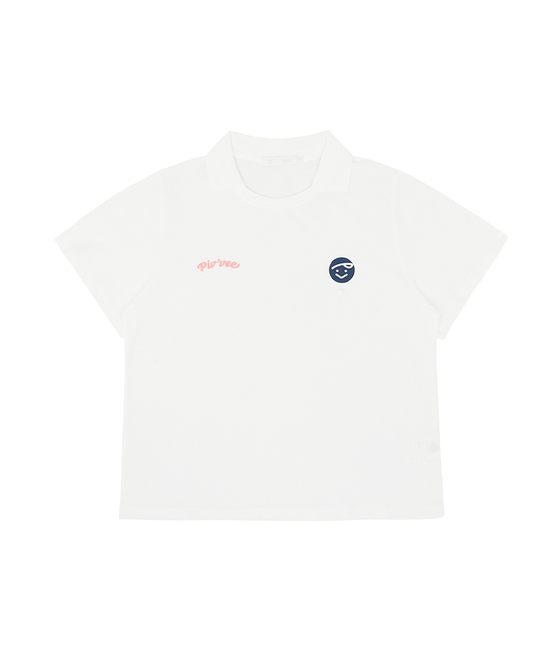 Piv'vee Tee Holder Collar T-shirt Cloud White