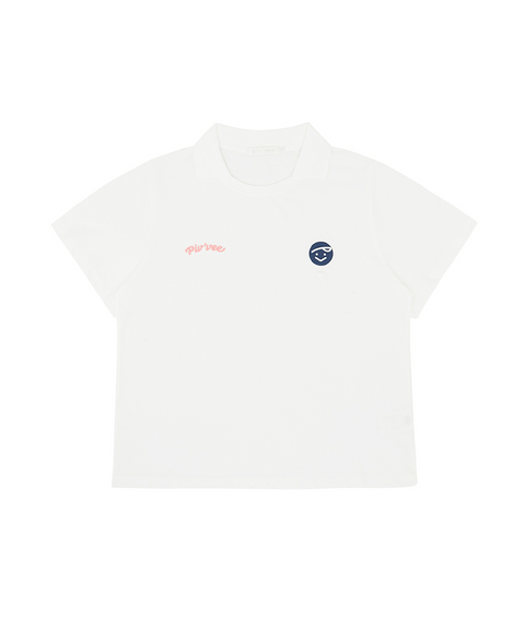 Piv'vee Tee Holder Collar T-shirt Cloud White