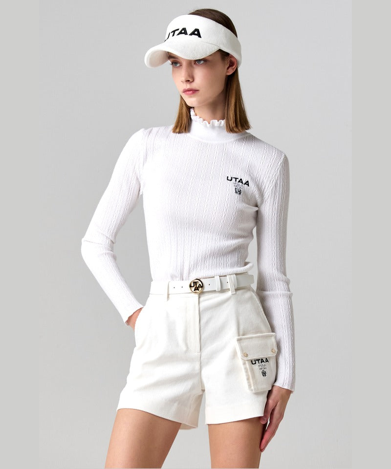 UTAA Mellow Corduroy OutPocket Short Pants - Women's White