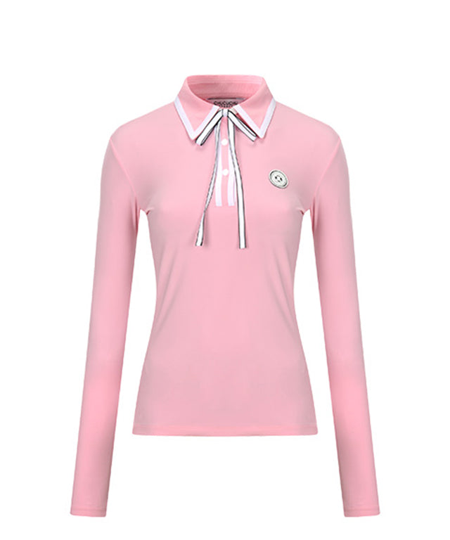CHUCUCHU Tape Point Collared Shirt - Pink