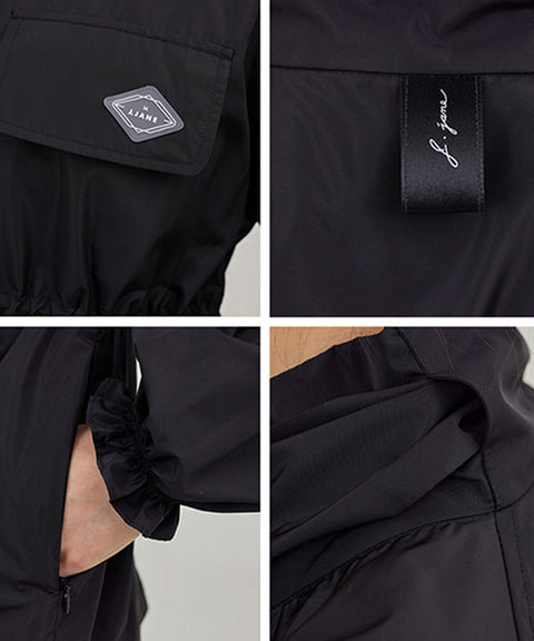 J.Jane Shiny Overfit Windbreaker - Black