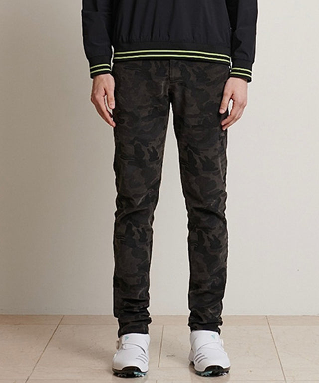 Chucuchu Men's Corduroy Spandex Pants - Camo Black