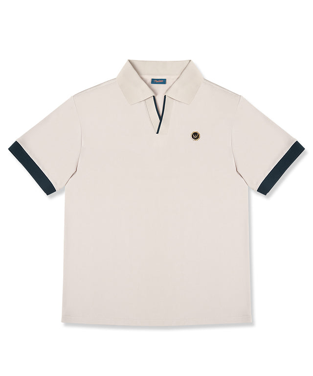 MEASPHERA MEN REGULAR-FIT OPEN COLLAR POLO SHIRT