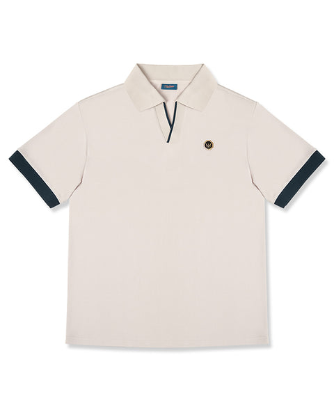 MEASPHERA MEN REGULAR-FIT OPEN COLLAR POLO SHIRT