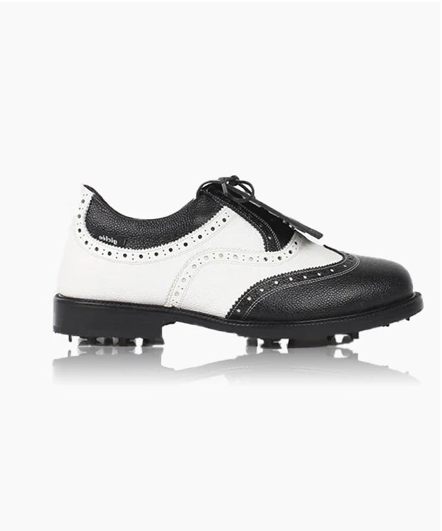 Giclee Unisex Classy Combi Premium Leather Golf Shoes - Black
