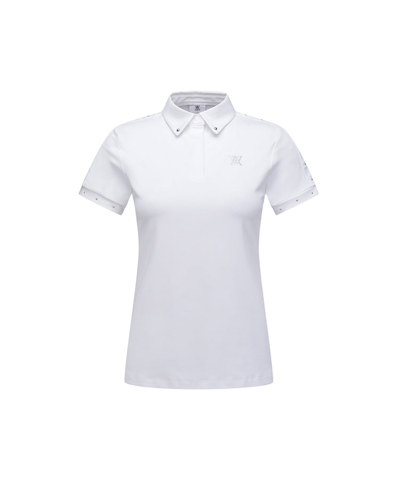 ANEW Women's Back Triangular Point Short T-Shirt - White
