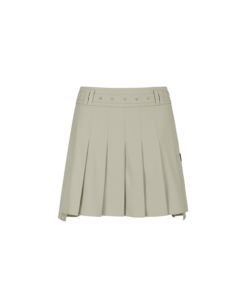 ANEW Golf Women's Buckle Point Pleats Skirt - Light Beige