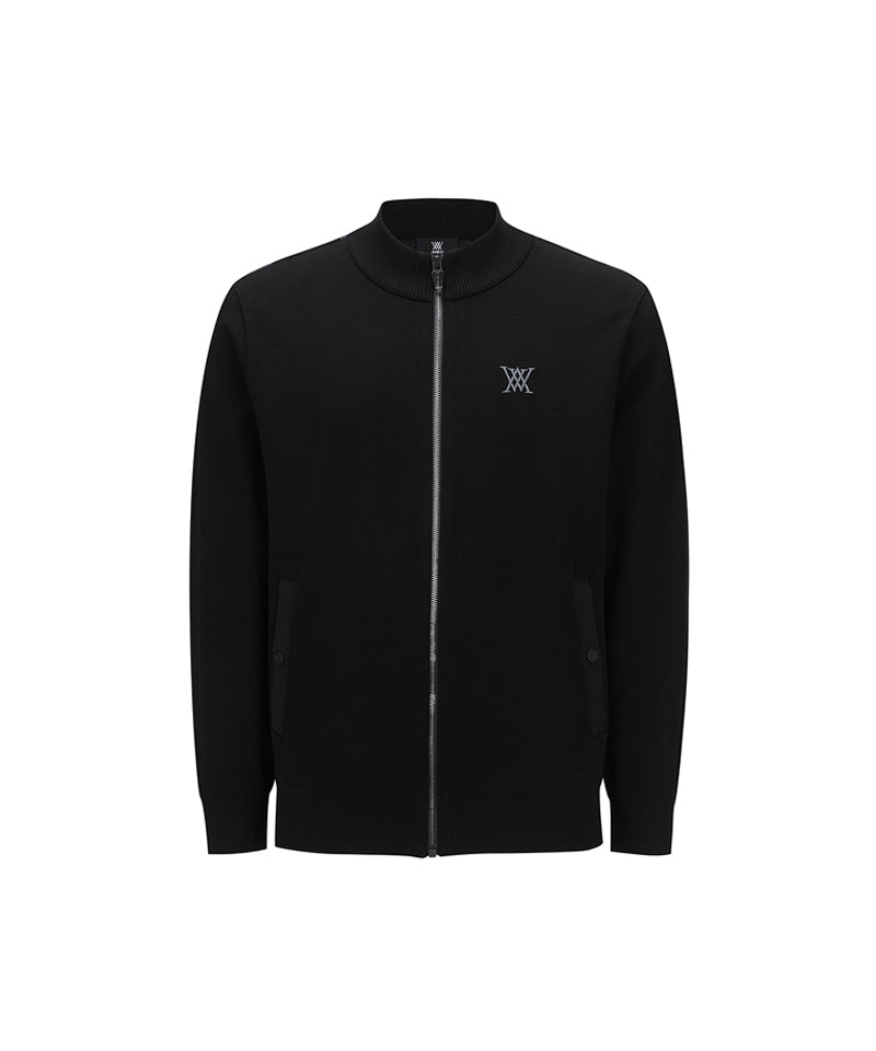 ANEW Men's Black Check Board Cardigan - Black