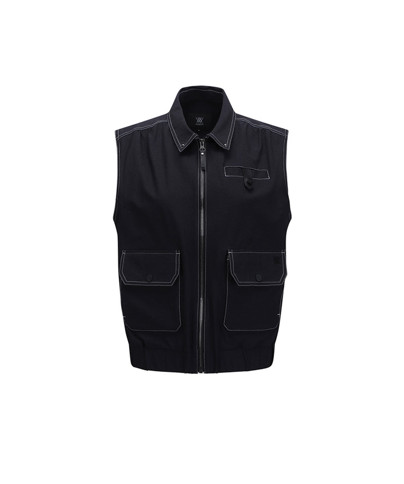 Women's Denim-Like Vest - Navy