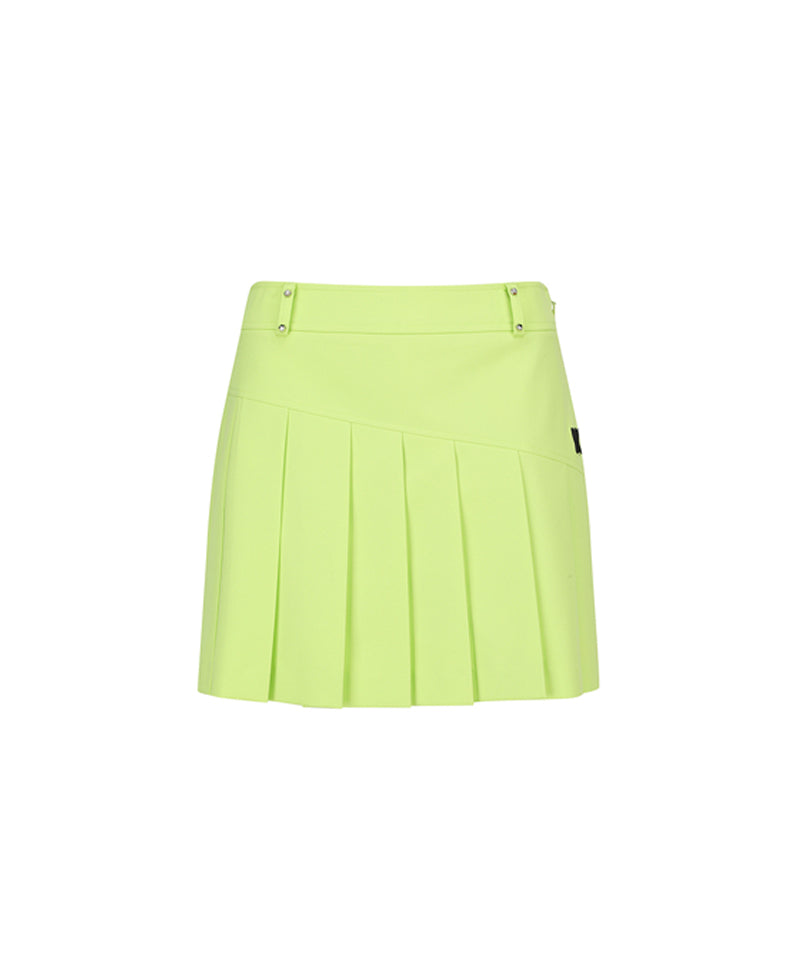 ANEW Women's Logo Band Point Pleats Skirt - Lime
