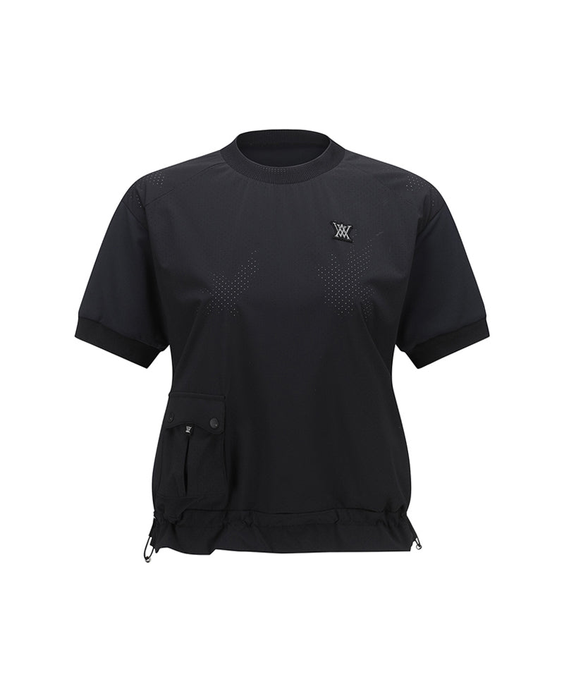 ANEW Golf Women's Wooven Block Mock Neck T-Shirt - Black