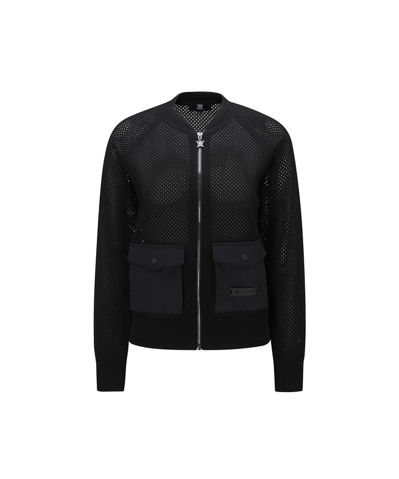 ANEW Golf Women's Mesh Zip-Up Cardigan - Black
