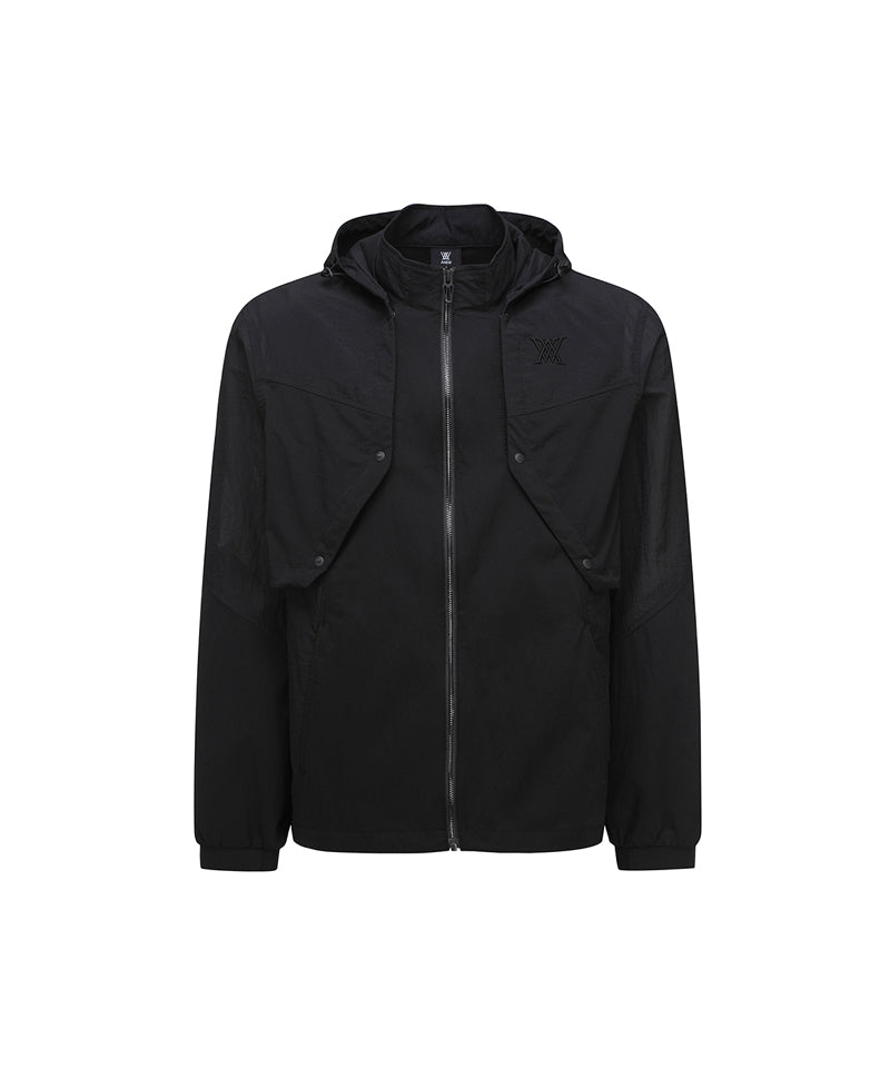 ANEW Men's Layered Hoodie Jacket - Black