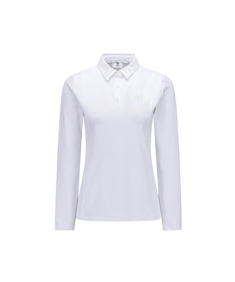 [Warehouse Sale] ANEW Golf Women's Collar Point Long T-Shirt - White
