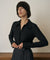 KUME  STUDIO Side Shirring Lace Blouse - Black